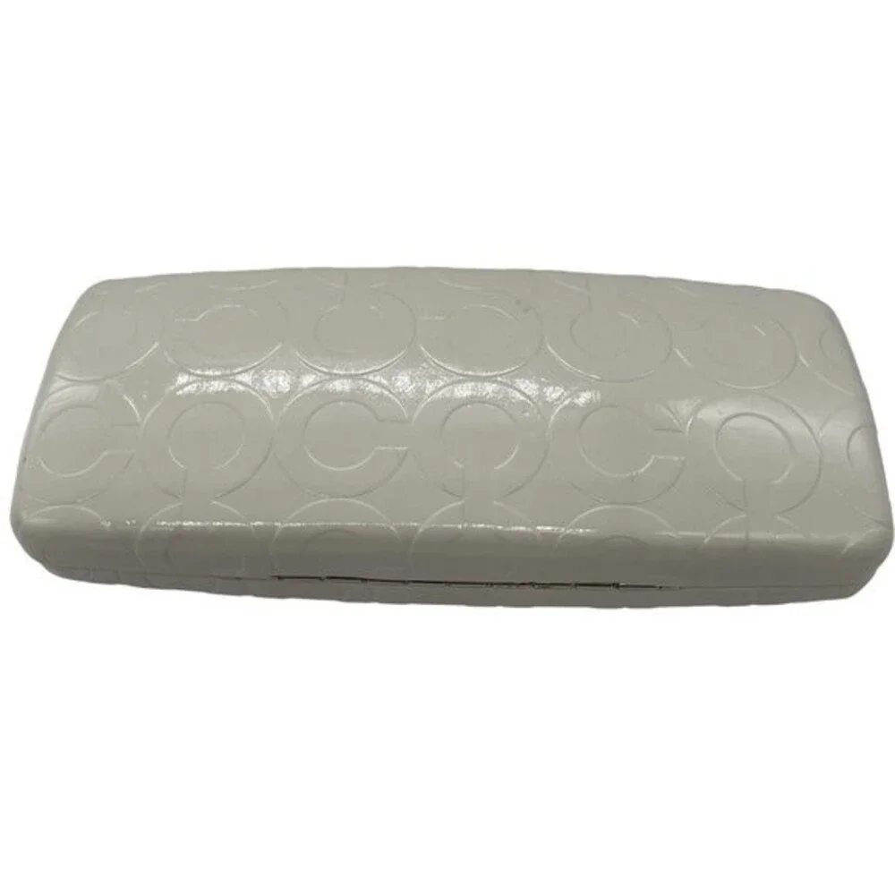 COACH White Embossed Leather Eyeglasses Sunglasses Hard Clamshell Case